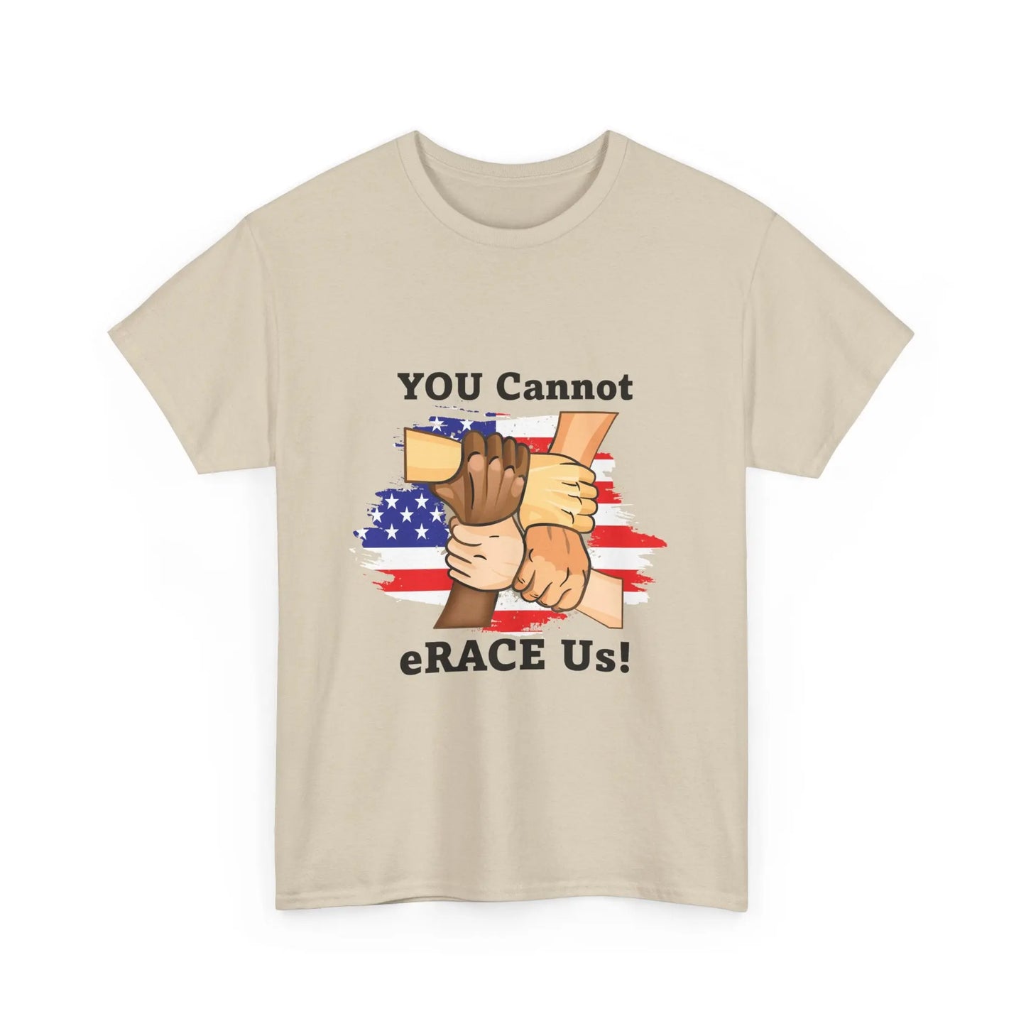 American Flag You Cannot eRACE Us Tee Printify T-Shirt You Cannot eRACE Us