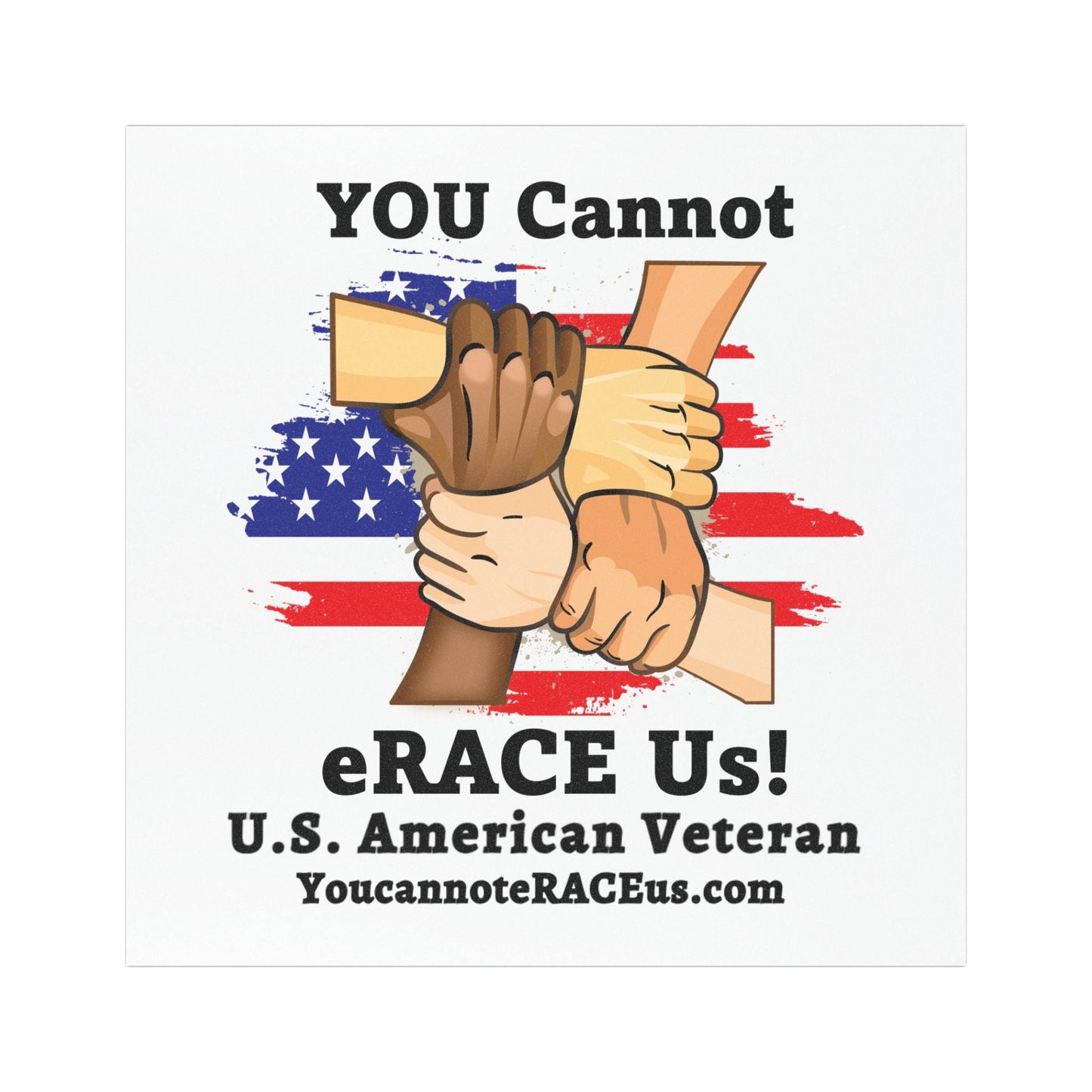 YOU Cannot eRACE Us! Veteran Tribute Car Magnet Printify Home Decor You Cannot eRACE Us