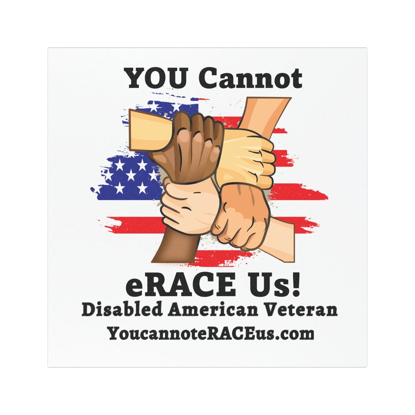 YOU Cannot eRACE Us! Veteran Support Car Magnet Printify Home Decor You Cannot eRACE Us
