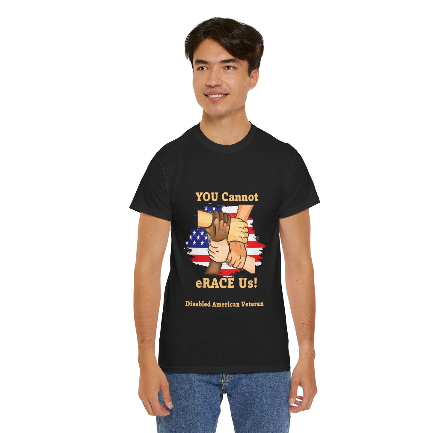 U.S. Disabled Veteran You Cannot eRACE Us! Tribute Tee Printify T-Shirt You Cannot eRACE Us