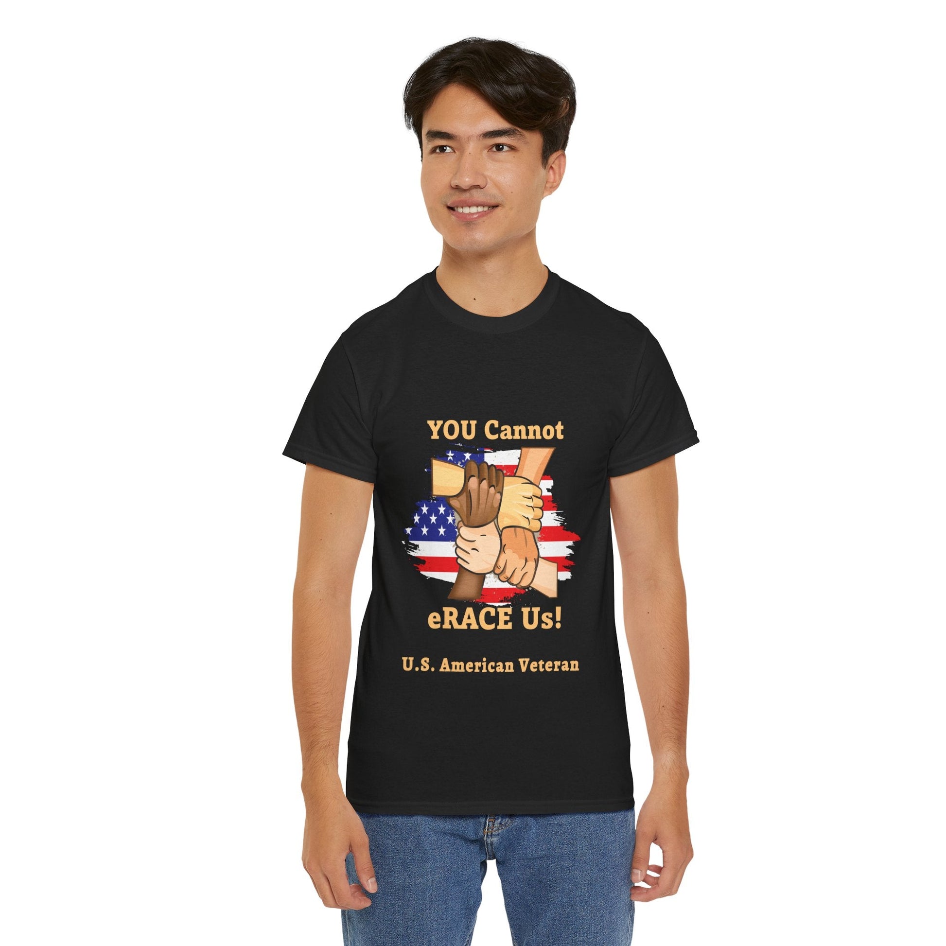 U.S. Veteran You Cannot eRACE Us! Tribute Tee Printify  T-Shirt You Cannot eRACE Us