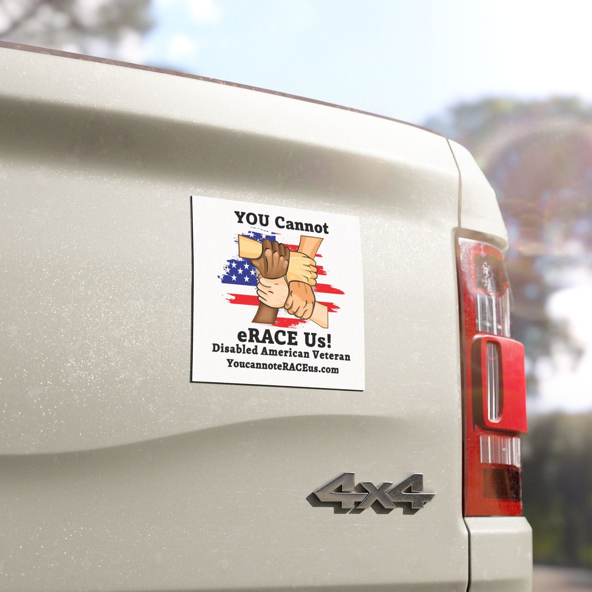 YOU Cannot eRACE Us! Veteran Support Car Magnet Printify  Home Decor You Cannot eRACE Us
