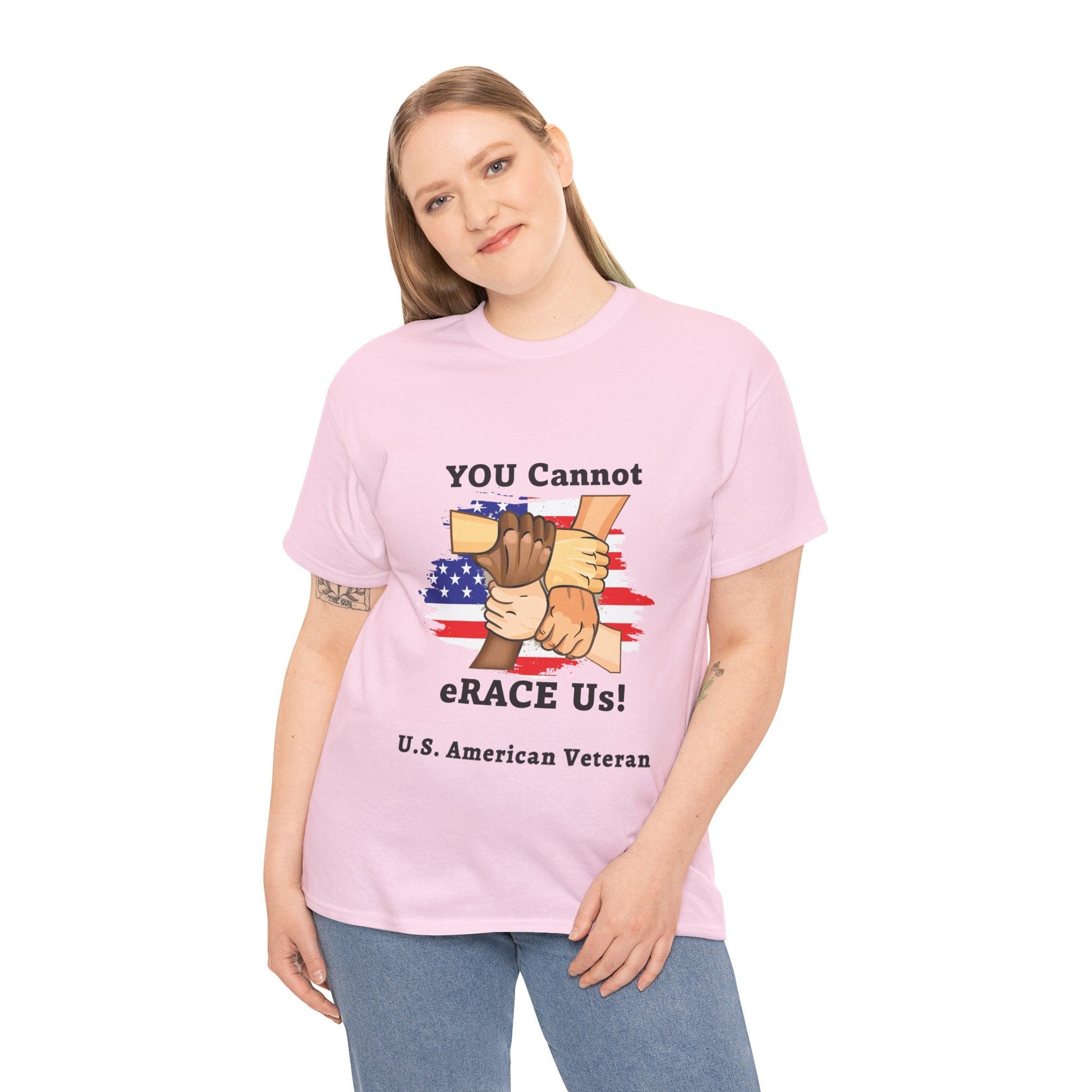 U.S. Veteran You Cannot eRACE Us! Tribute Tee Printify  T-Shirt You Cannot eRACE Us